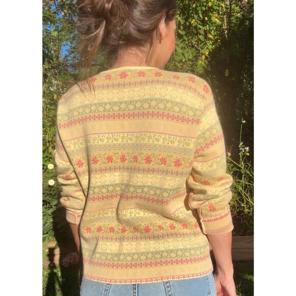 Vintage 90s Fair Isle Knit Cardigan, Talbots Petite (Made in Hong Kong) - Picture 7 of 7